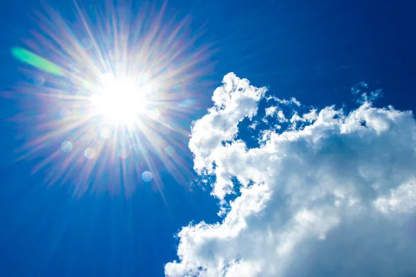 Depositphotos 702888472 stock photo sun shining brightly clouds blue